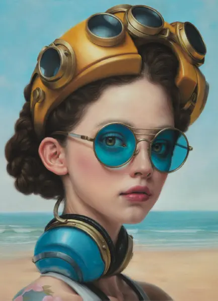 Retrato con gafas azules, obra de Antonio Castelló