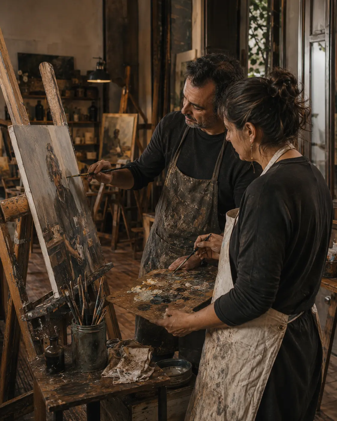 Acompañamiento técnico durante una experiencia intensiva de pintura