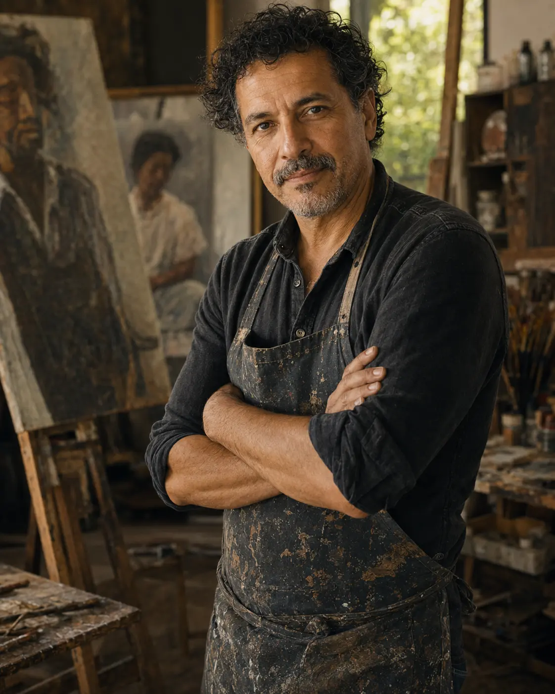 Artista dentro de su espacio de trabajo