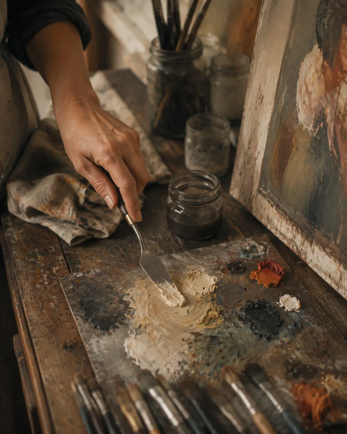 Pigmentos y proceso de pintura en el Taller